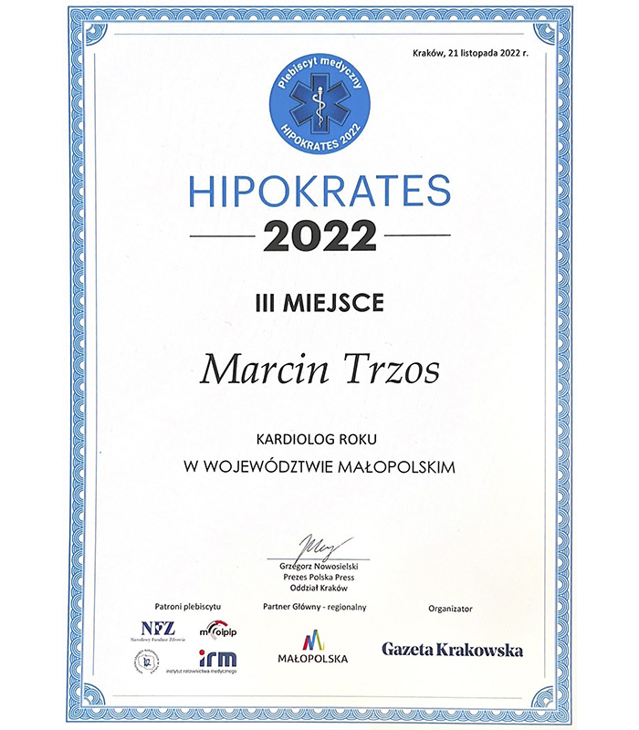 Kardiolog Marcin Trzos